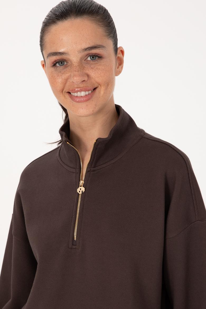 Kadın Koyu Kahverengi Sweatshirt - 50309075014