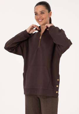 Kadın Koyu Kahverengi Sweatshirt - 50309075014