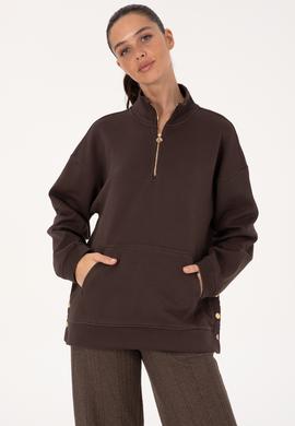 Kadın Koyu Kahverengi Sweatshirt - 50309075014