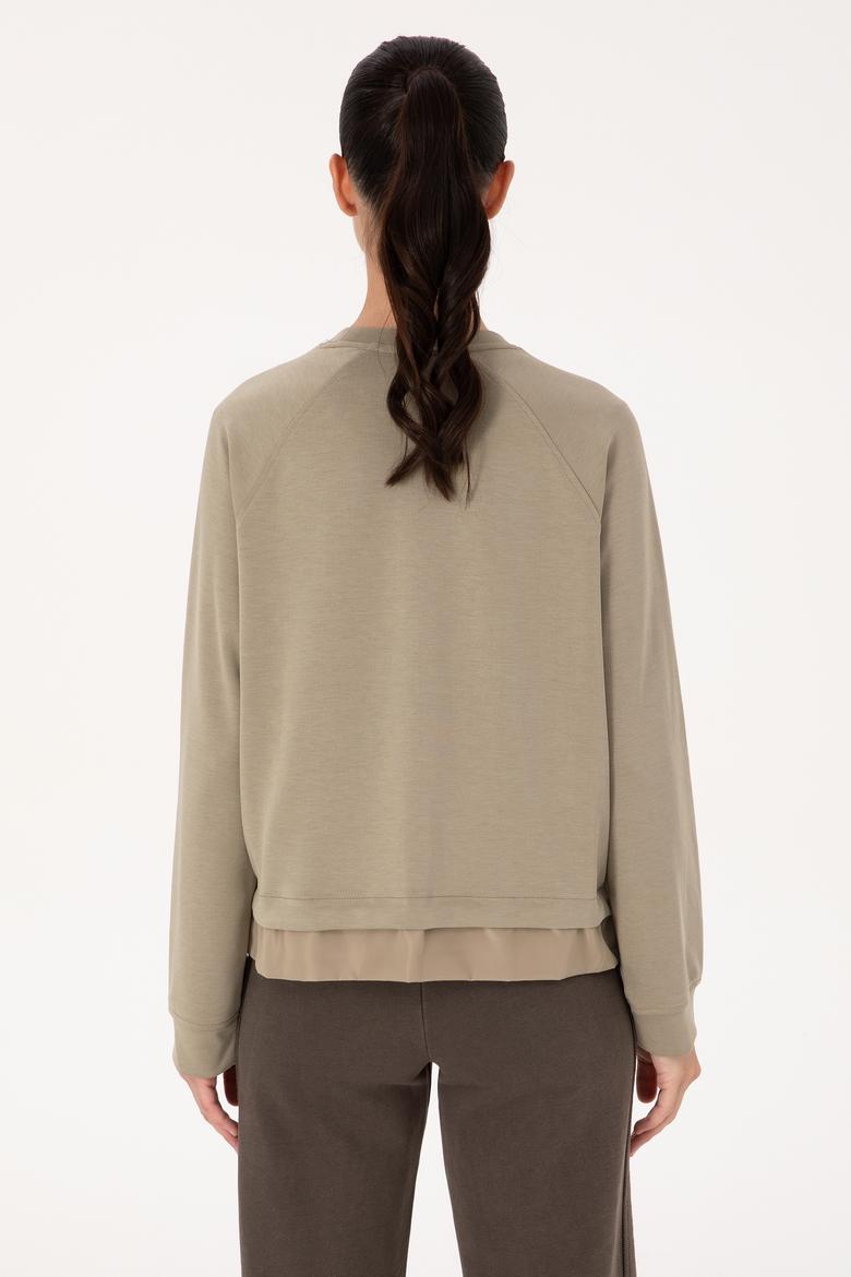 Kadın Açık Haki Sweatshirt - 50309098012