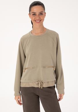 Kadın Açık Haki Sweatshirt - 50309098012