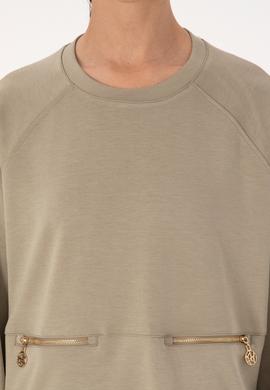 Kadın Açık Haki Sweatshirt - 50309098012