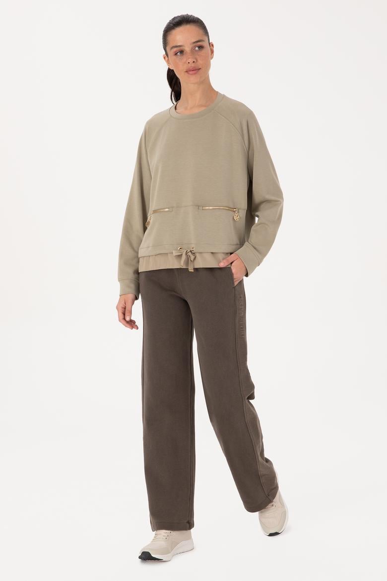 Kadın Açık Haki Sweatshirt - 50309098012