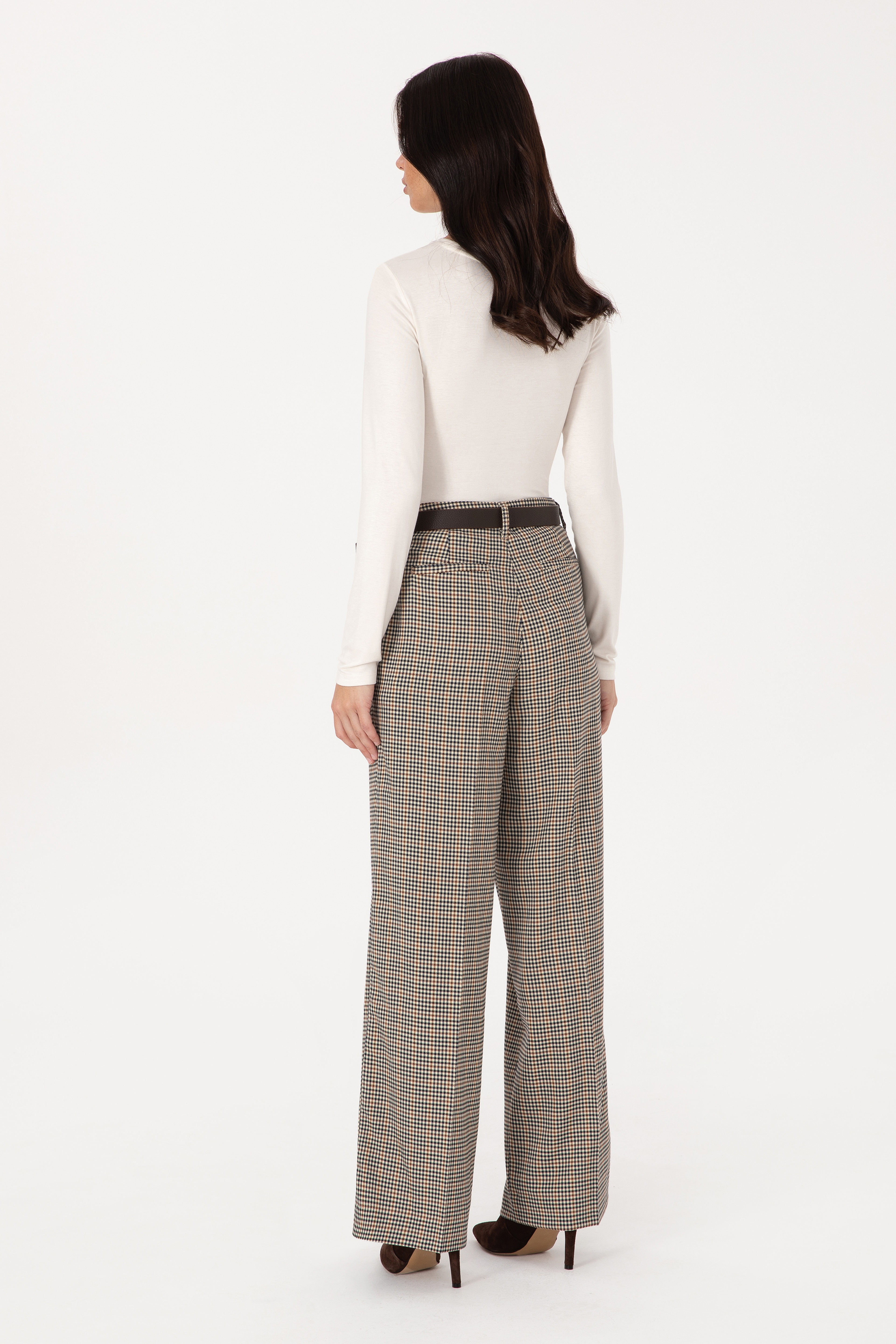 Kadın Kahverengi Loose Fit Kanvas Pantolon - Image 4