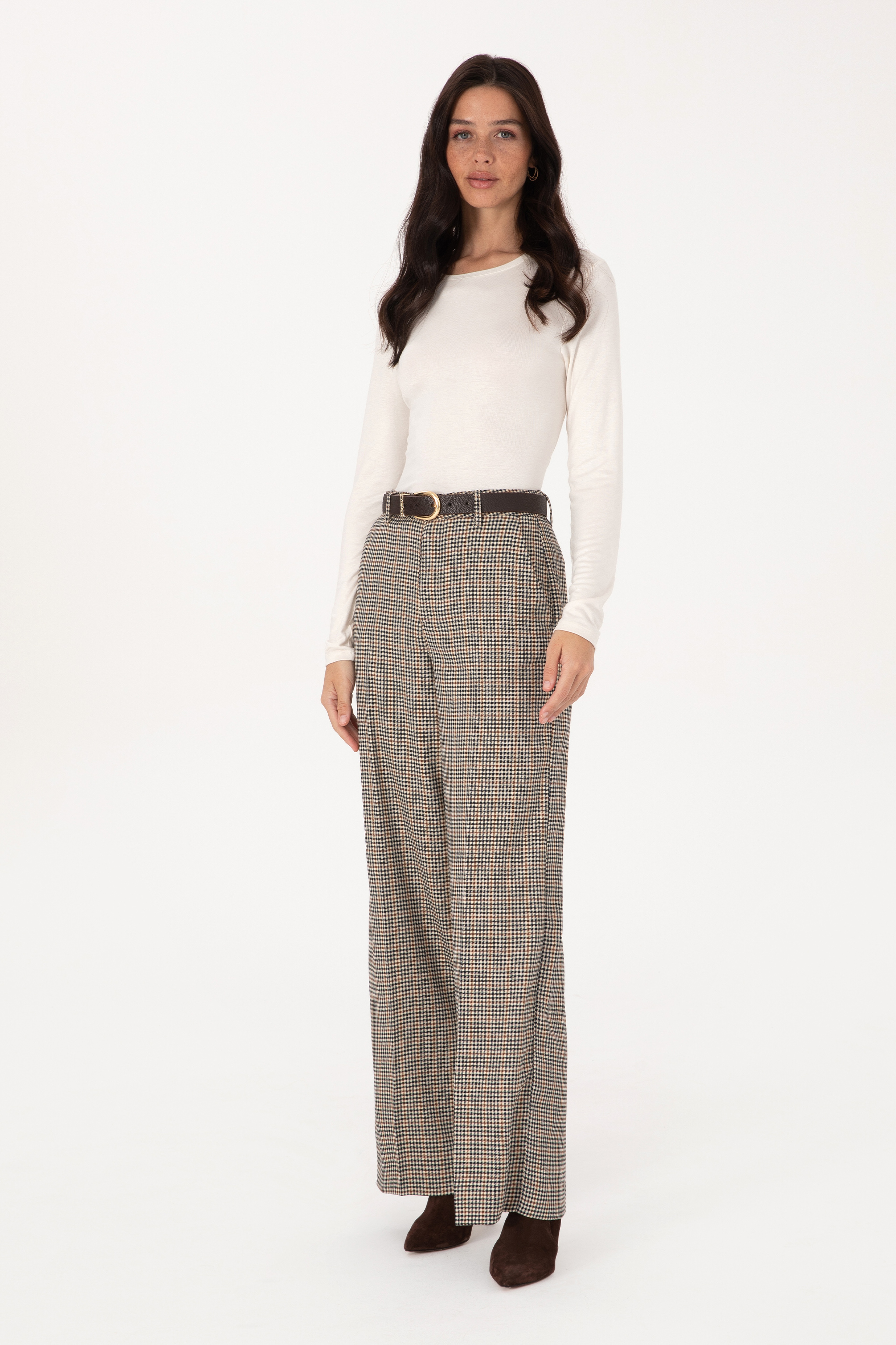 Kadın Kahverengi Loose Fit Kanvas Pantolon - Image 3