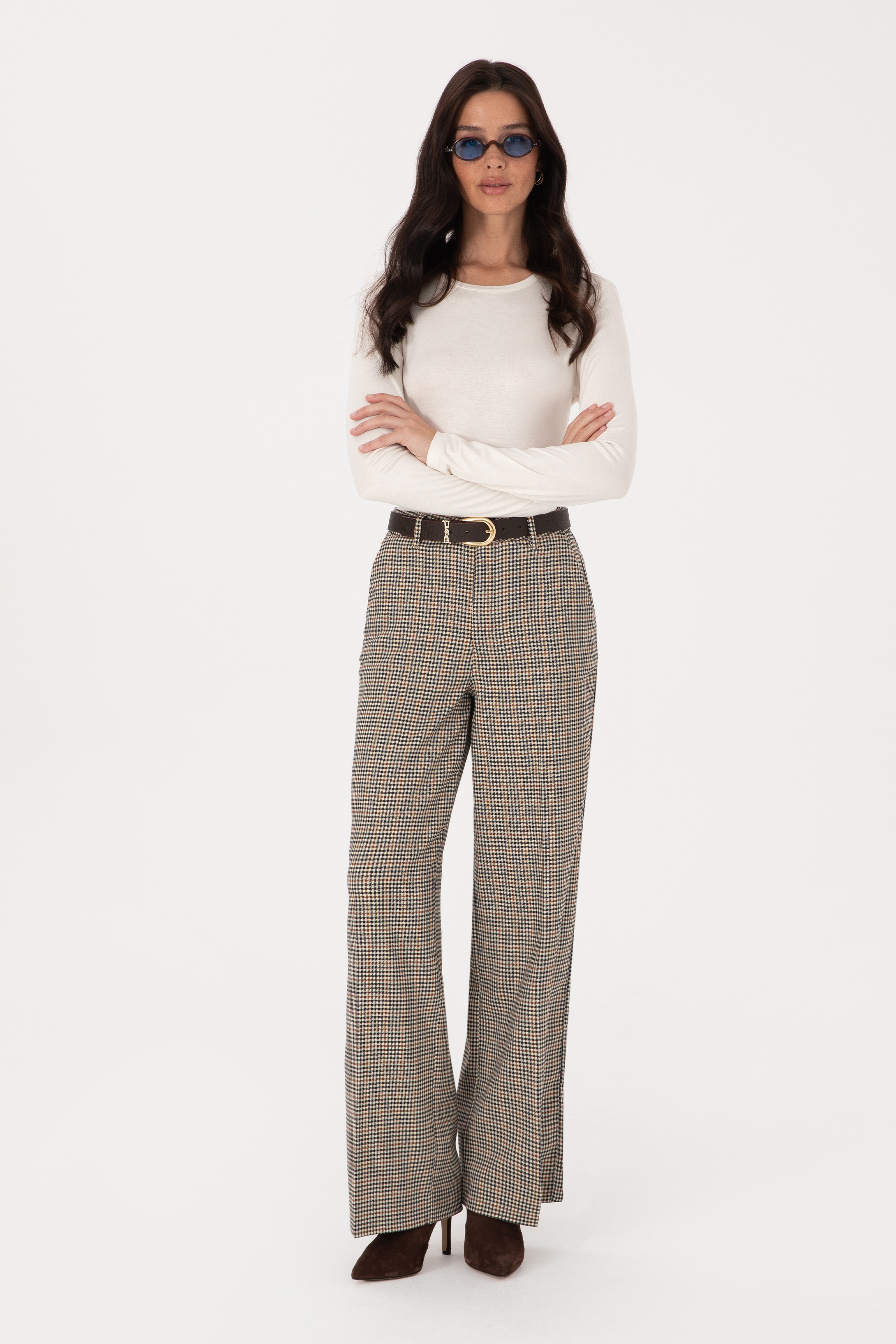 Kadın Kahverengi Loose Fit Kanvas Pantolon - Image 1