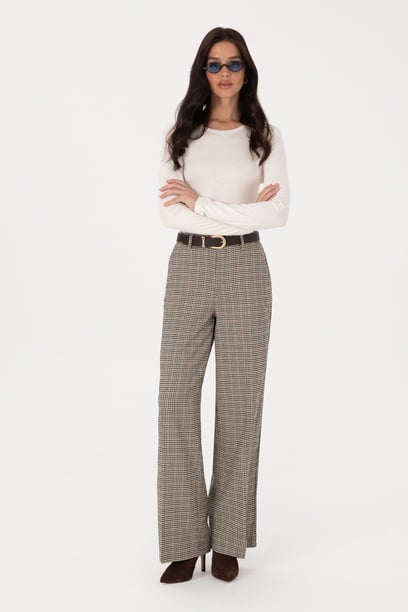 Kadın Kahverengi Loose Fit Kanvas Pantolon