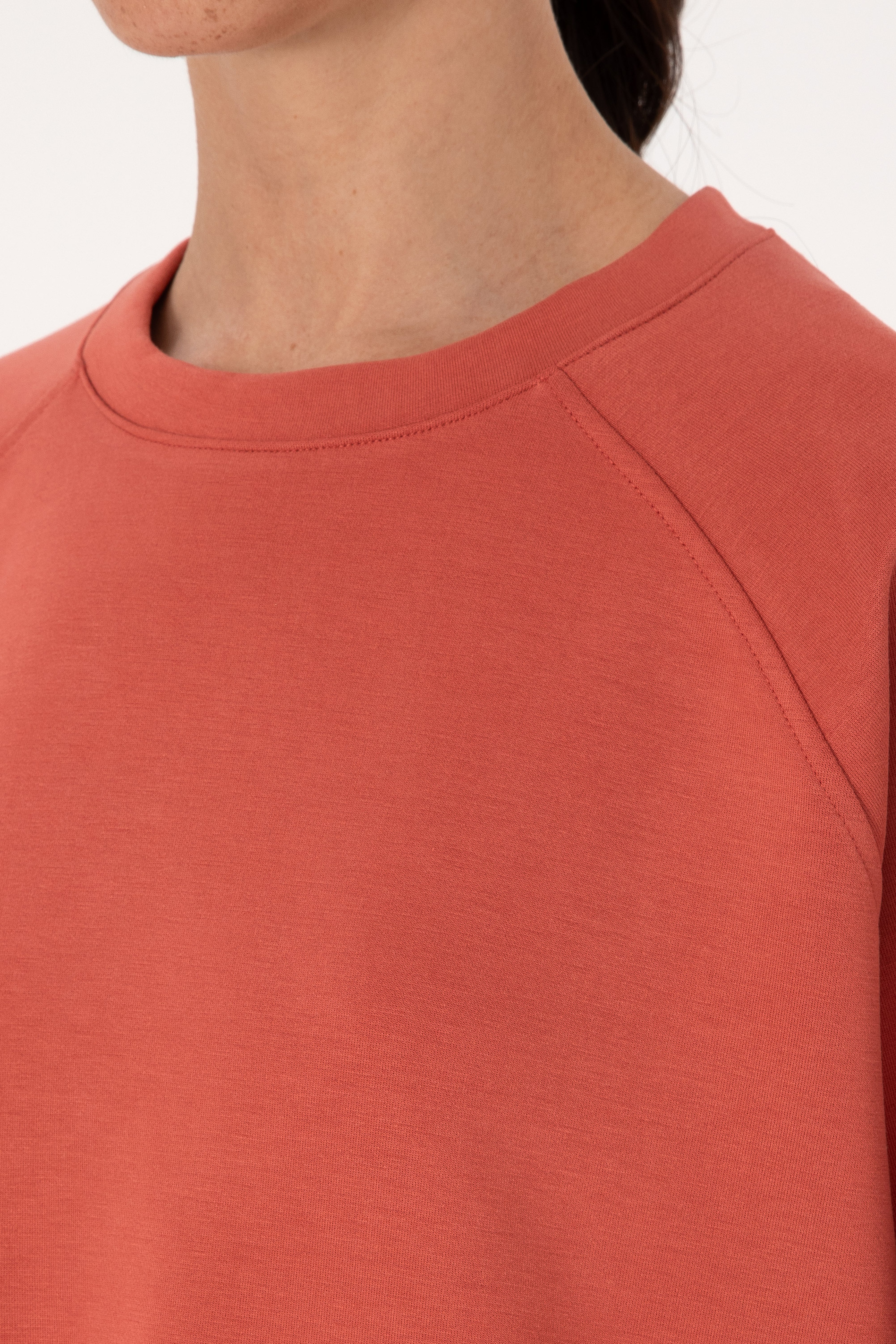 Kadın Kiremit Bisiklet Yaka Sweatshirt - Image 7