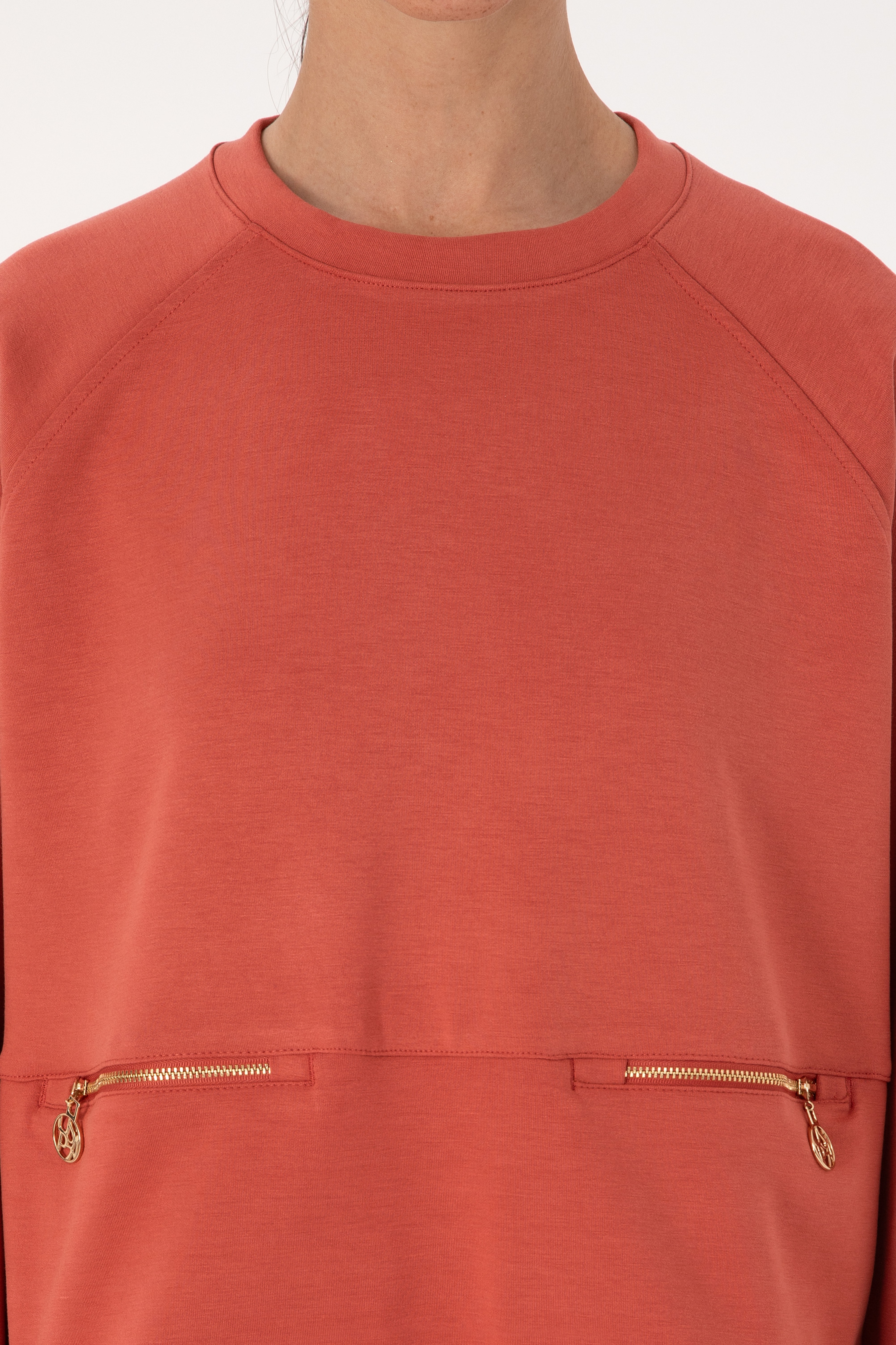 Kadın Kiremit Bisiklet Yaka Sweatshirt - Image 6