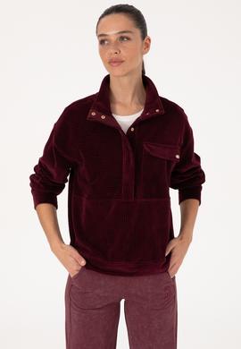 Kadın Bordo Sweatshirt - 50309459005