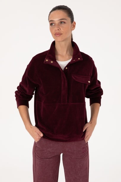 Kadın Bordo Sweatshirt