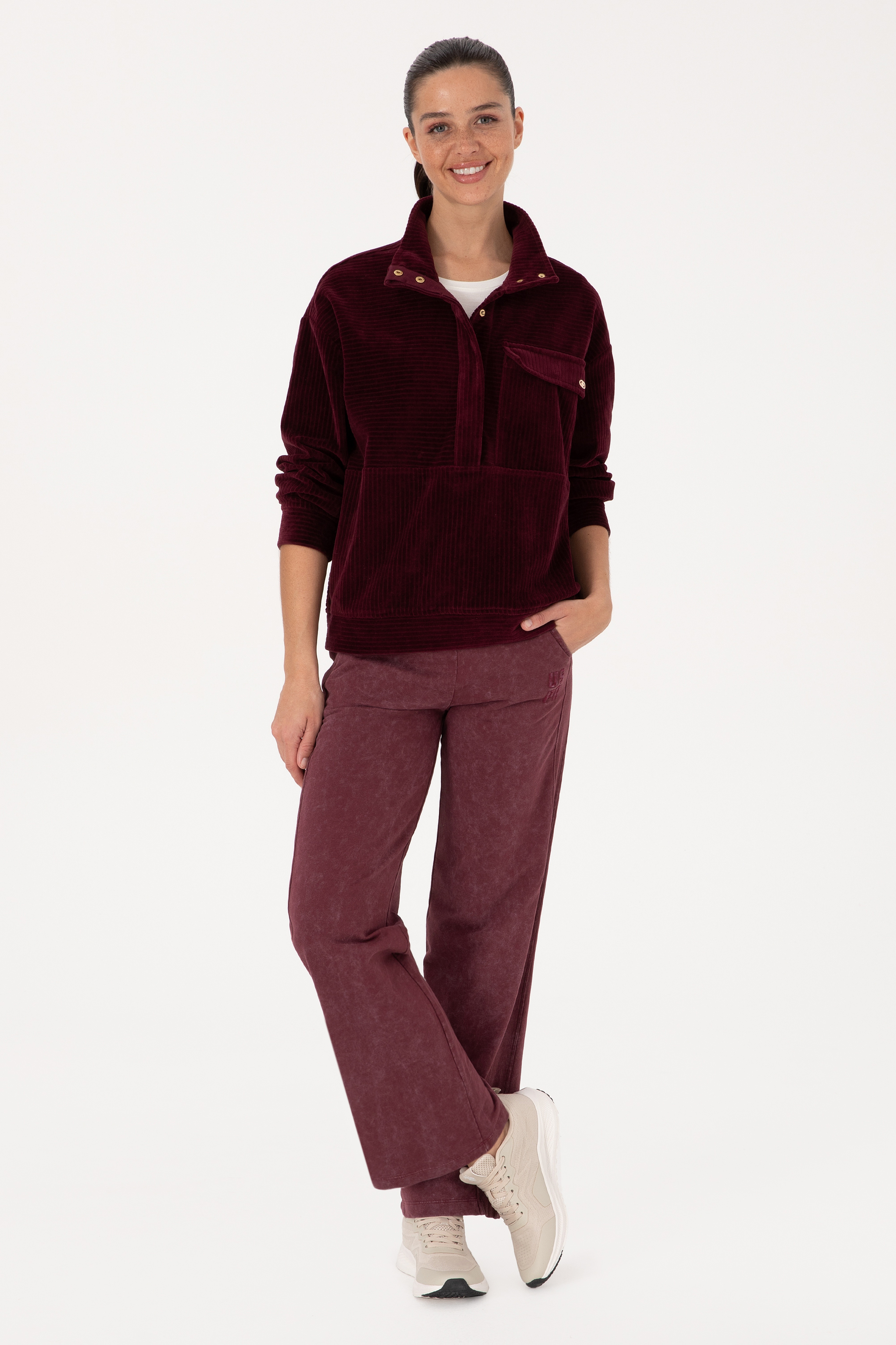 Kadın Bordo Sweatshirt