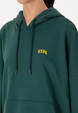 Kadın Koyu Yeşil Kapüşonlu Basic Sweatshirt - 50297324078