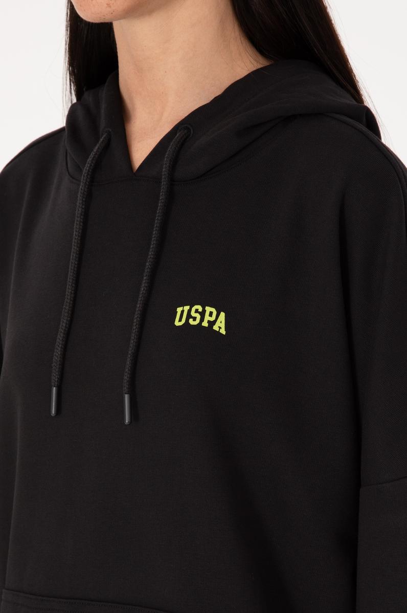 Kadın Siyah Kapüşonlu Basic Sweatshirt