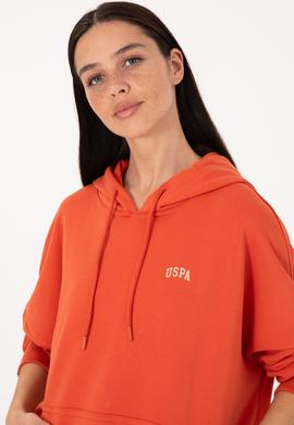 Kadın Kiremit Kapüşonlu Basic Sweatshirt - 50297324069