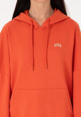 Kadın Kiremit Kapüşonlu Basic Sweatshirt - 50297324069