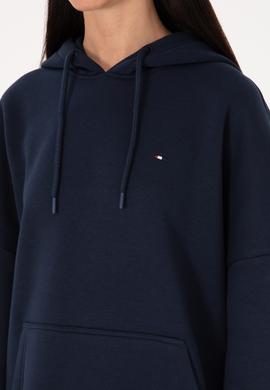 Kadın Lacivert Şardonlu Kapüşonlu Sweatshırt - 50313567006