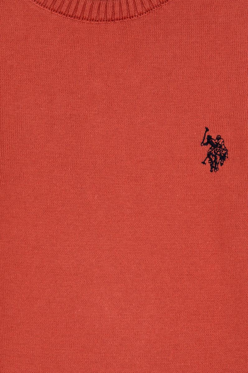 Kız Çocuk Gül Kurusu Bisiklet Yaka Basic Kazak