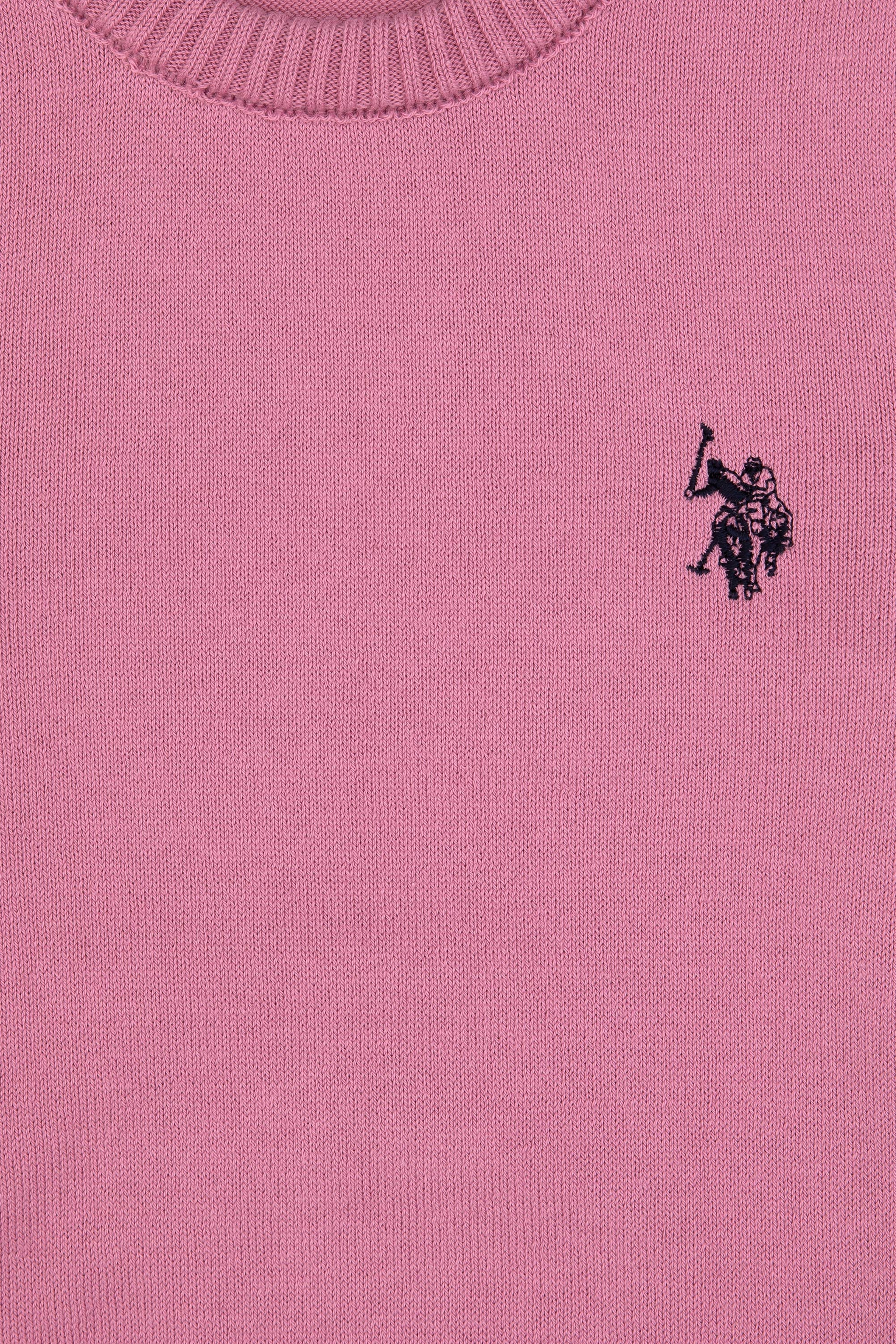 Kız Çocuk Pembe Bisiklet Yaka Basic Kazak - Image 5