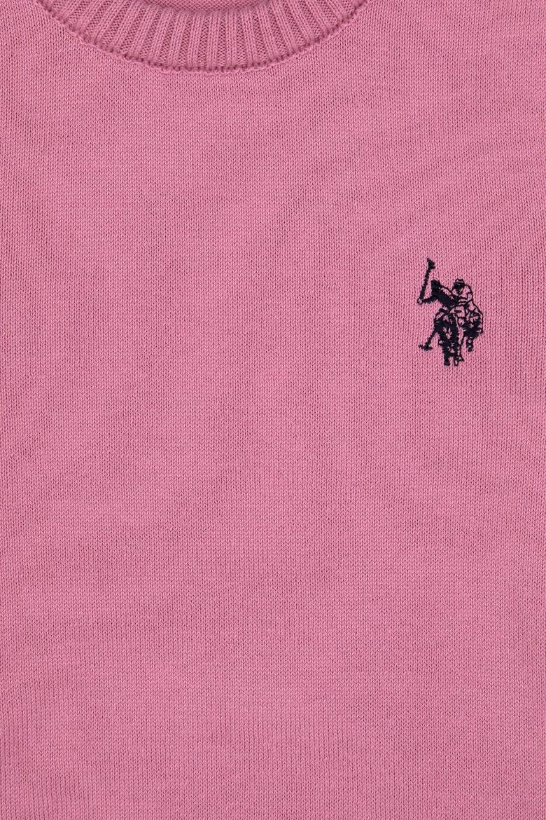 Kız Çocuk Pembe Bisiklet Yaka Basic Kazak - 50316808048