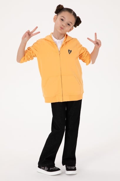 Kız Çocuk Mango Kapüşonlu Fermuarlı Sweatshirt