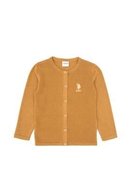 Kız Çocuk Camel Düğmeli Bisiklet Yaka Triko Hırka - 50316292001