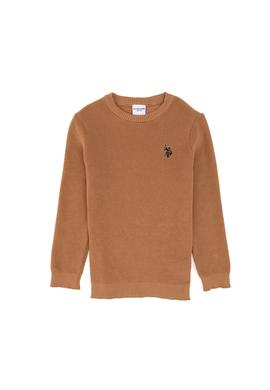 Kız Çocuk Camel Bisiklet Yaka Basic Kazak - 50316842009