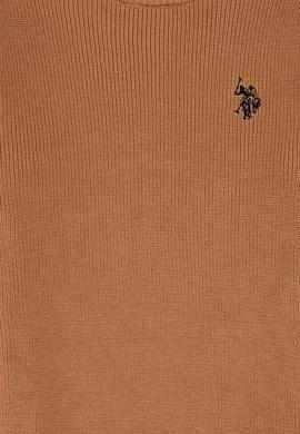 Kız Çocuk Camel Bisiklet Yaka Basic Kazak - 50316842009