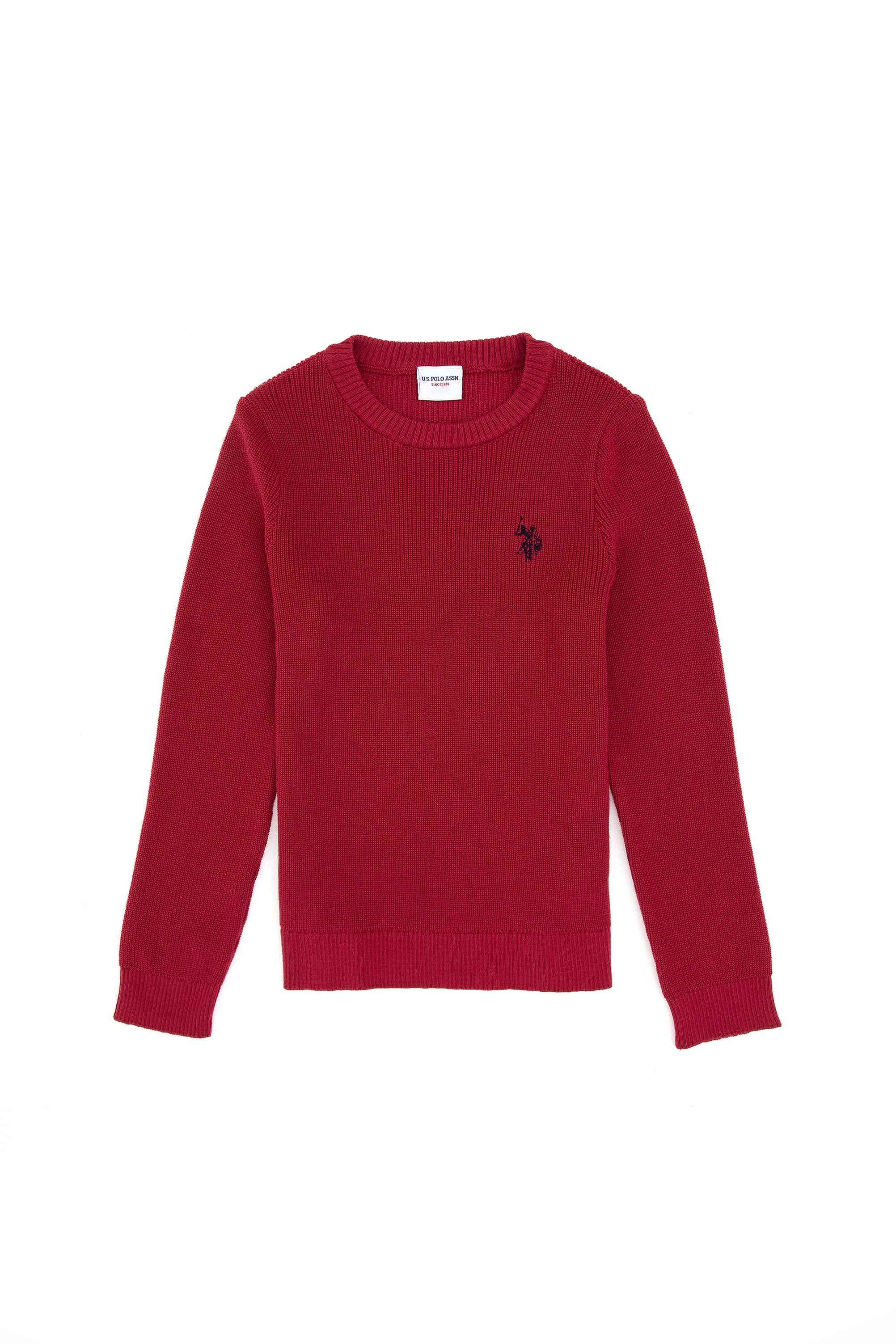 ژاکت بافتنی یقه گرد تمشکی اندامی دخترانه یو اس پولو | U.S. Polo Assn. - تصویر 3