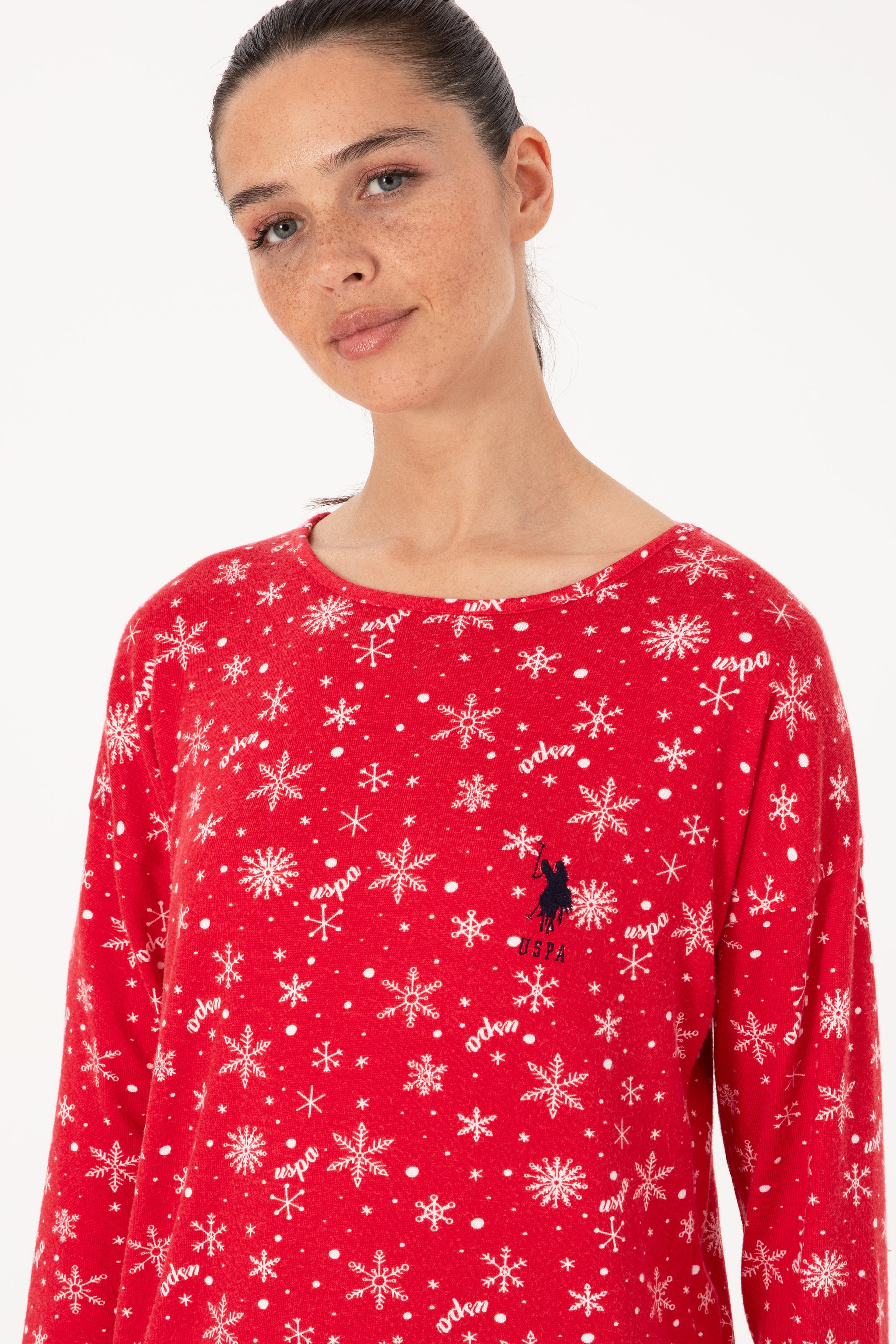 Kadın Kırmızı Pijama Takımı - Image 2