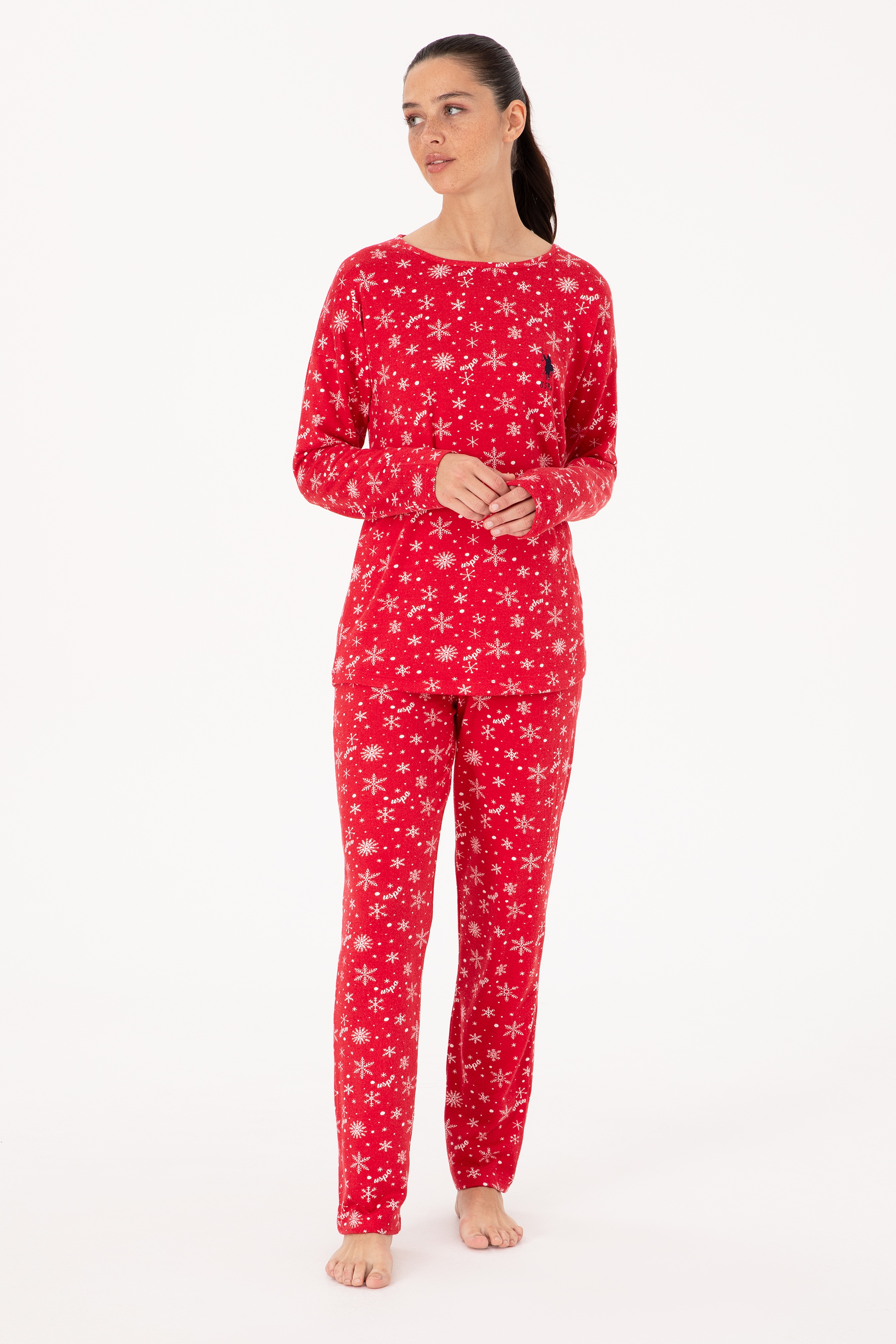 Kadın Kırmızı Pijama Takımı