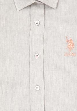 Kız Çocuk Krem Melanj Uzun Kollu Basic Gömlek - 50317666015