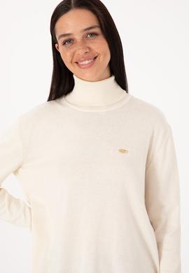 Kadın Krem Basic Kazak - 50307742044