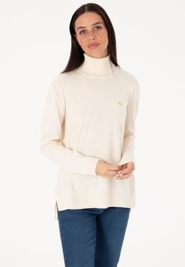 Kadın Krem Basic Kazak - 50307742044