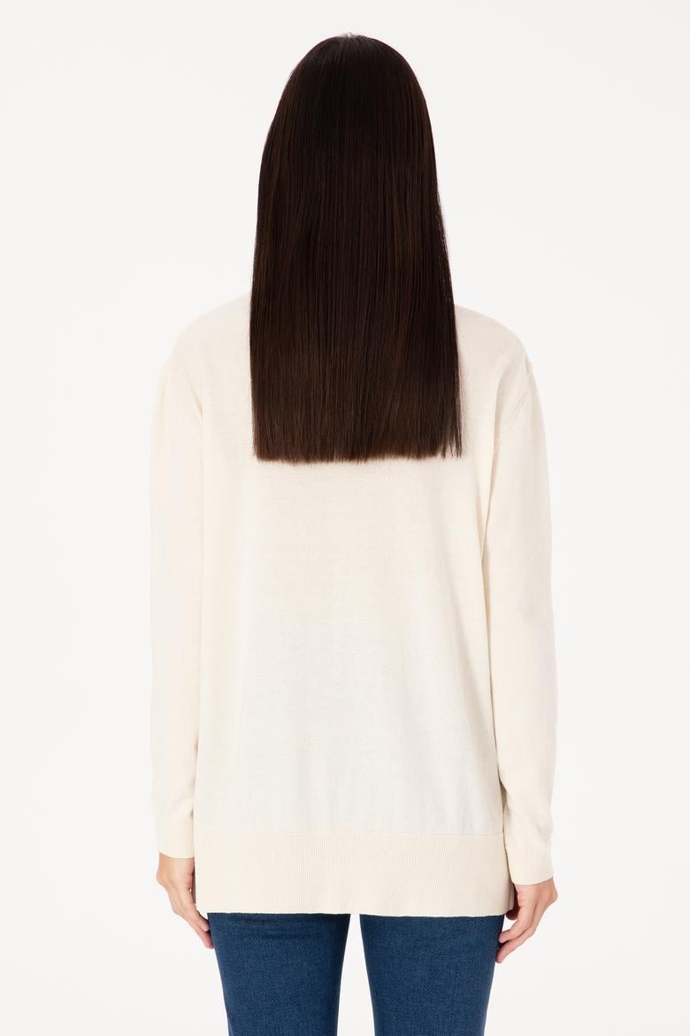 Kadın Krem Basic Kazak - 50307742044