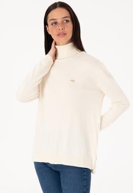 Kadın Krem Basic Kazak - 50307742044