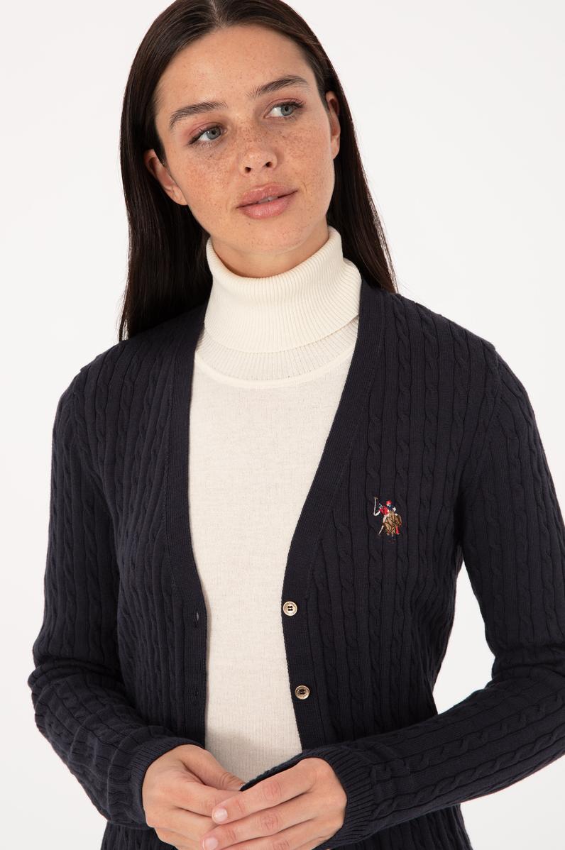 Kadın Lacivert Basic Triko Hırka