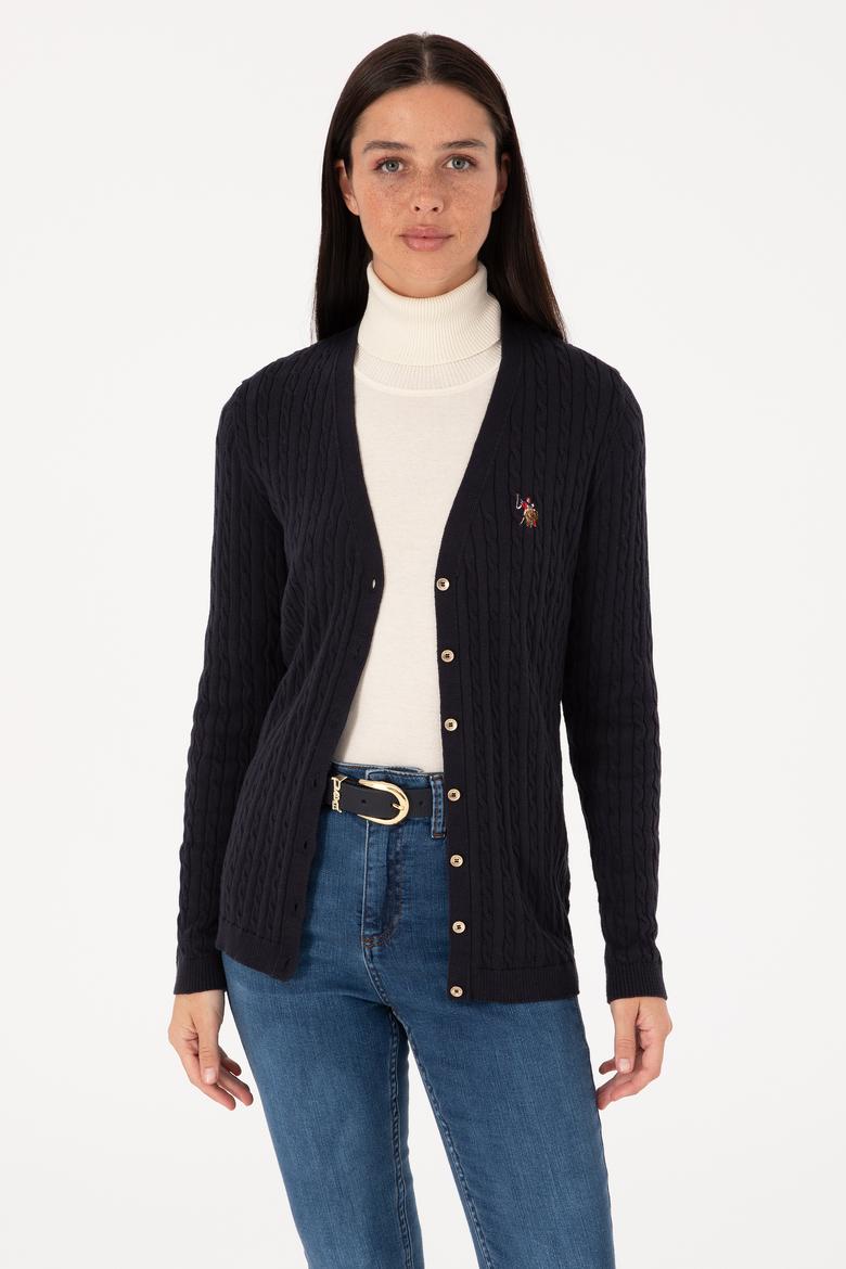 Kadın Lacivert Basic Triko Hırka - 50317682010