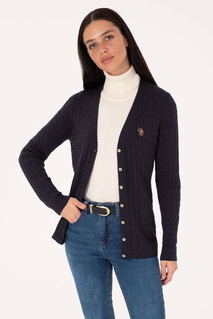 Kadın Lacivert Basic Triko Hırka