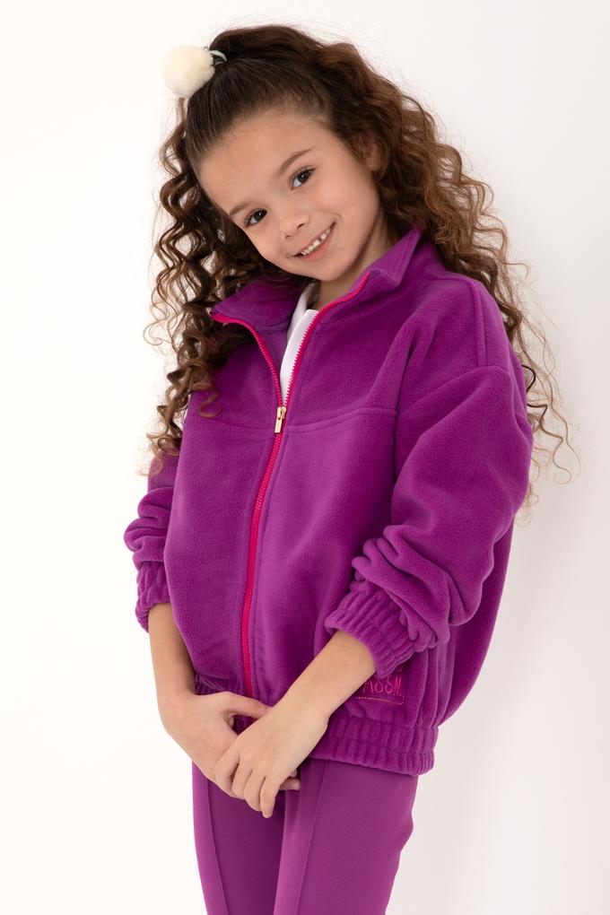 Kız Çocuk Menekşe Fermuarlı Polar Sweatshirt