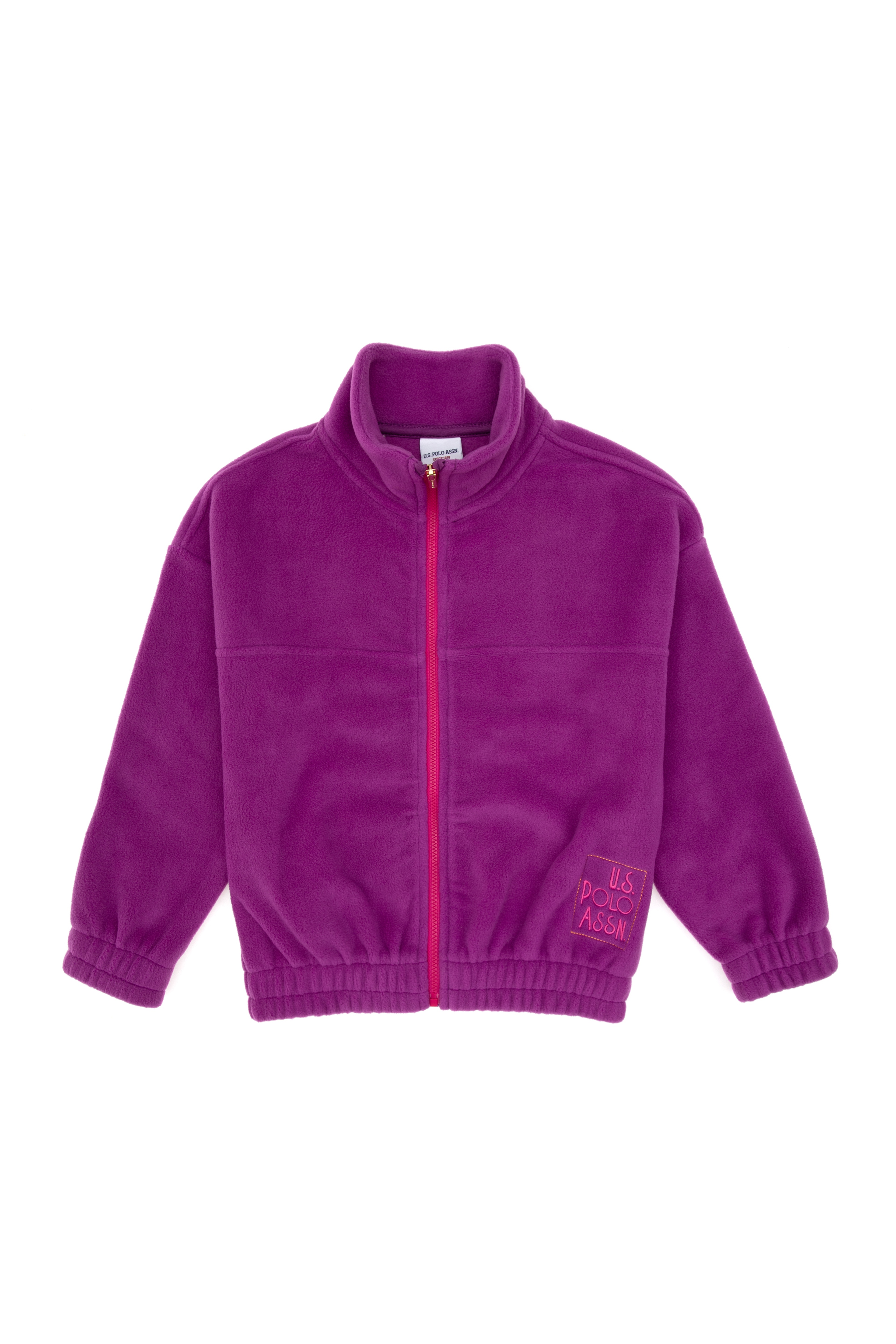 Kız Çocuk Menekşe Fermuarlı Polar Sweatshirt - Image 3