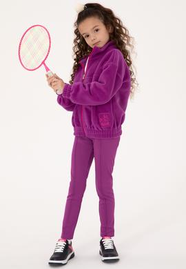 Kız Çocuk Menekşe Fermuarlı Polar Sweatshirt - 50318001012