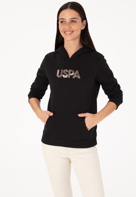 Kadın Siyah Kapüşonlu Basic Sweatshirt - 50307711020