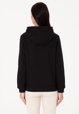 Kadın Siyah Kapüşonlu Basic Sweatshirt - 50307711020