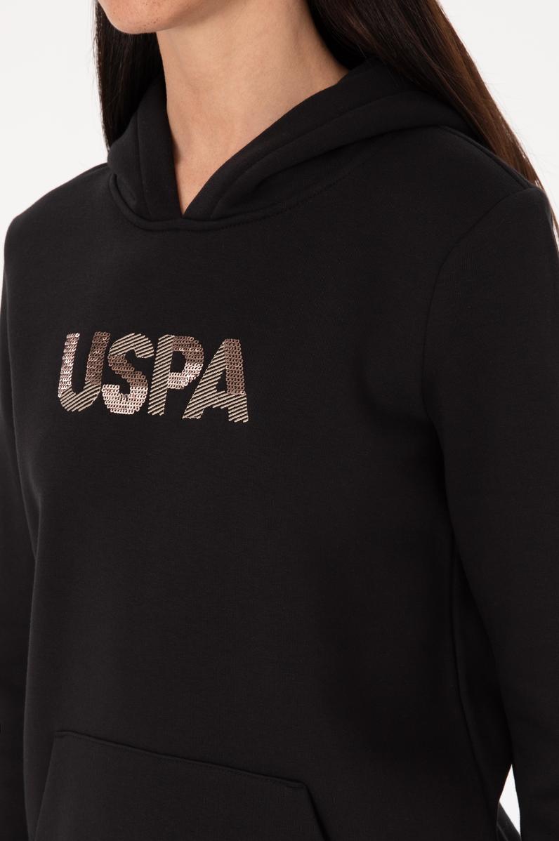 Kadın Siyah Kapüşonlu Basic Sweatshirt