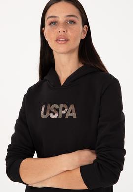 Kadın Siyah Kapüşonlu Basic Sweatshirt - 50307711020