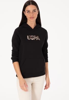 Kadın Siyah Kapüşonlu Basic Sweatshirt - 50307711020