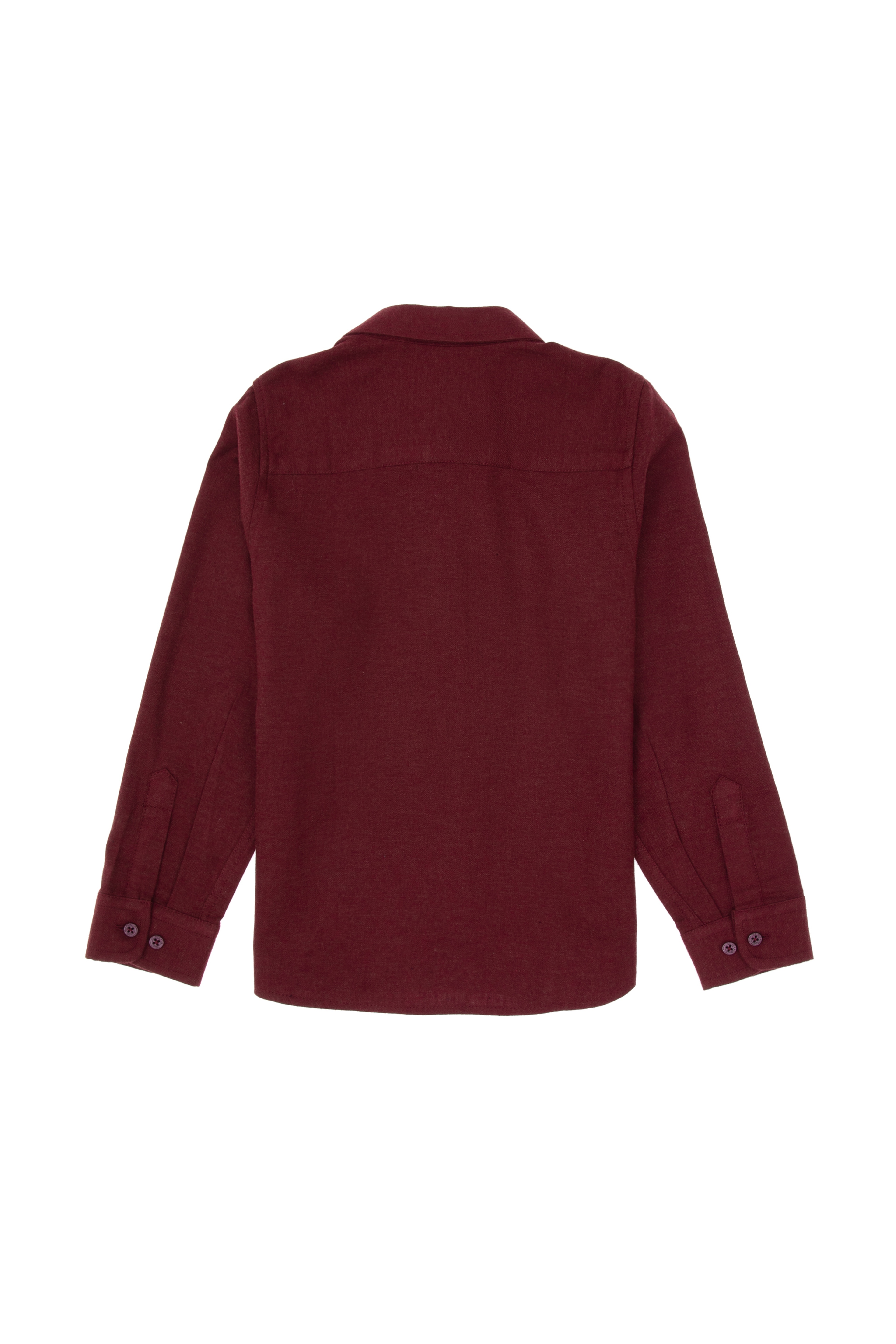 Kız Çocuk Bordo Uzun Kollu Basic Gömlek - Image 4