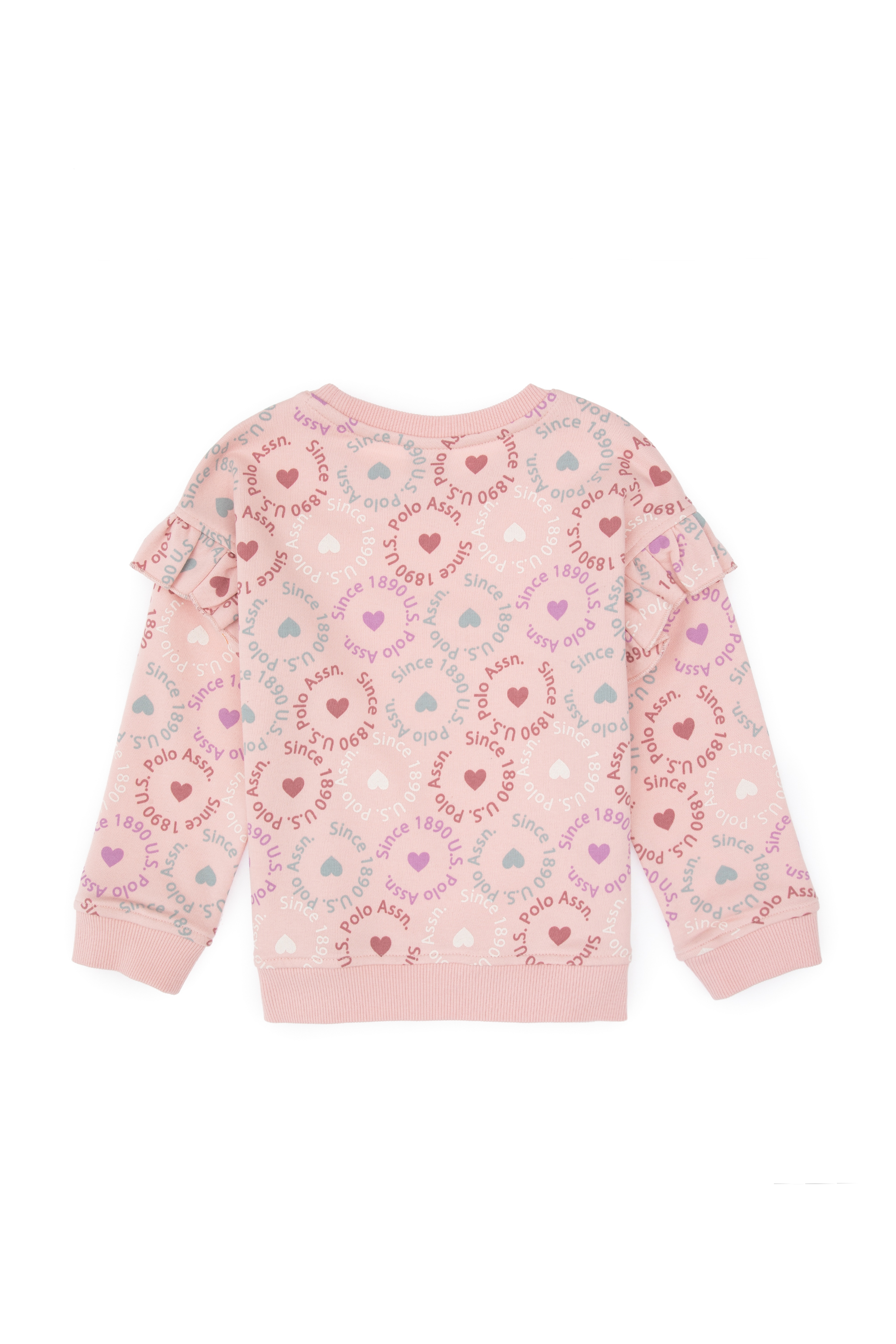 Kız Çocuk Pudra Bisiklet Yaka Sweatshirt - Image 5