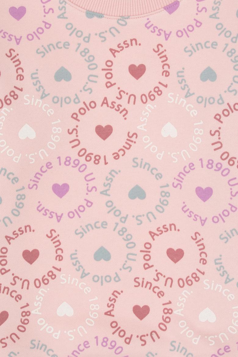 Kız Çocuk Pudra Bisiklet Yaka Sweatshirt - 50317887004